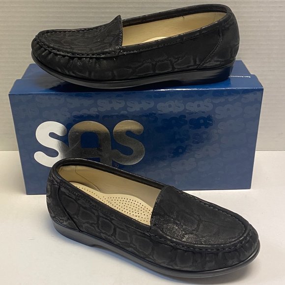 SAS Simplify Nero Snake Black Loafer like new - Picture 2 of 5